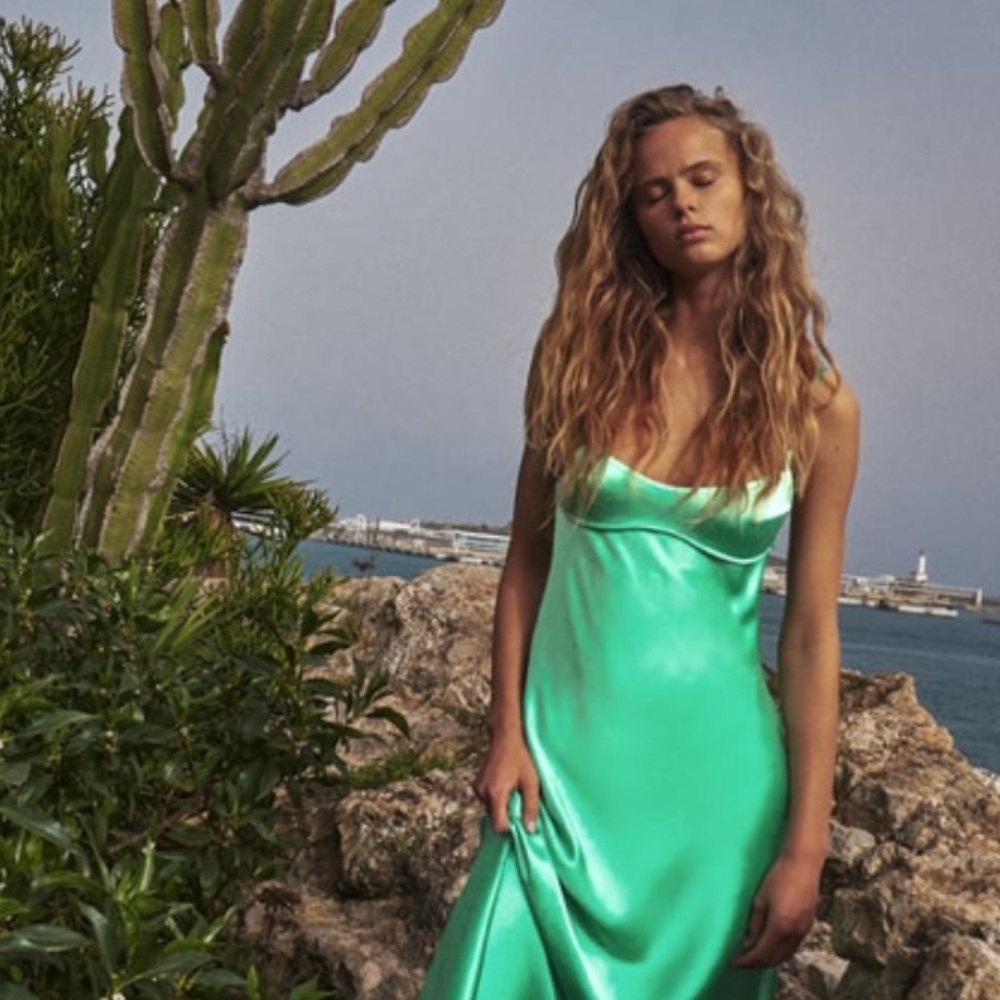 Gorgeous satin dress worn only one times